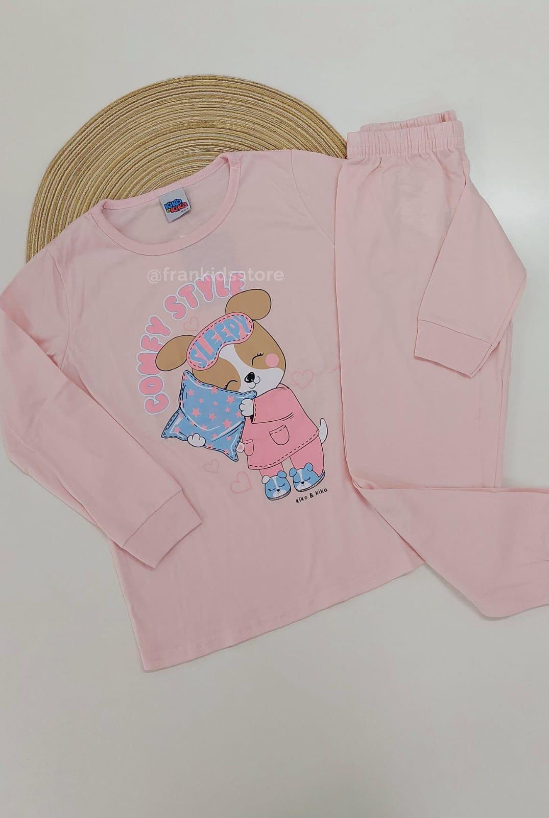 Pijama Infantil Menina Meia Malha Cachorrinho - Kiko e Kika