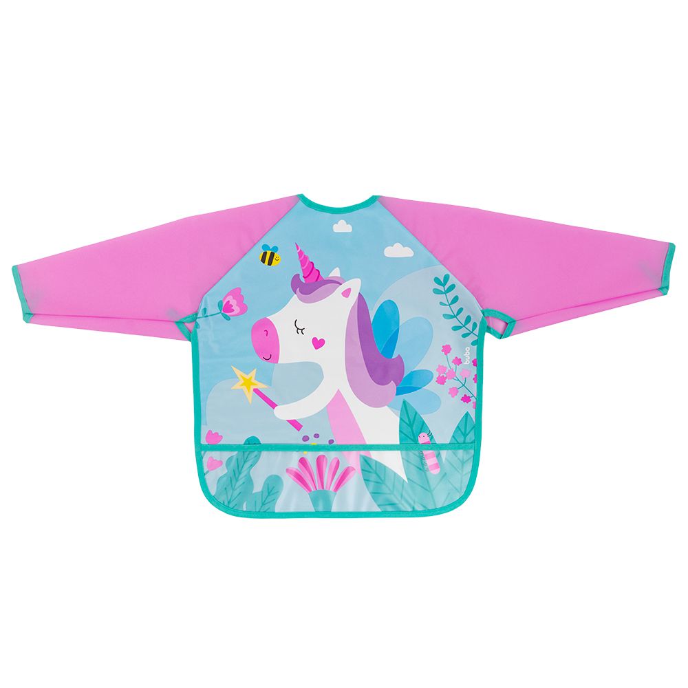 Babador Com Manga Impermeável Para Alimentação Menina - Buba
