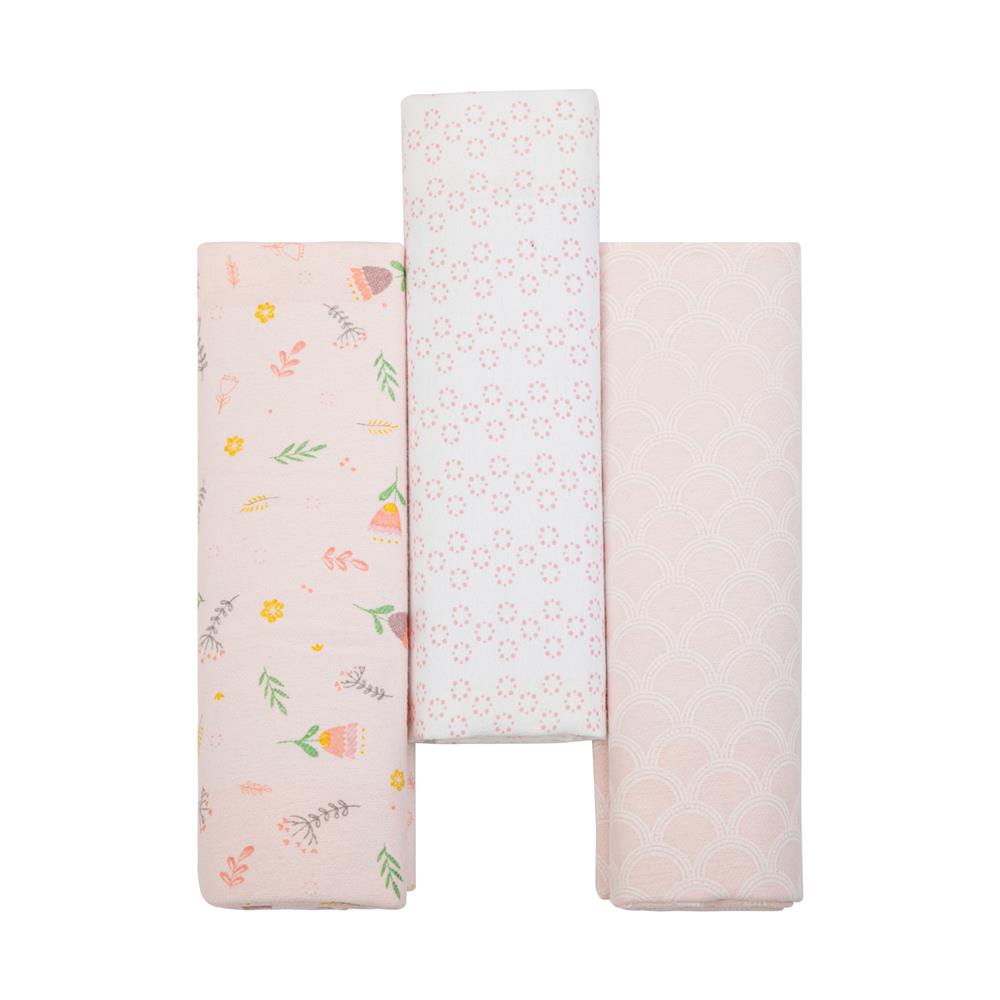 Cueiro Flanelado Estampado 1,0Mx80CM C/3 UN Tulipa - Papi