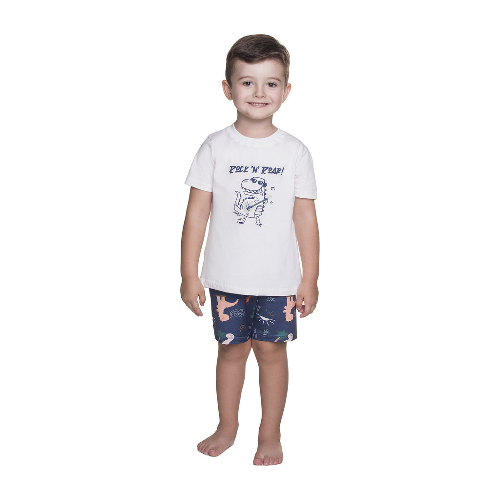 Pijama Menino Rock Roar Dino Brilha no Escuro - Have Fun