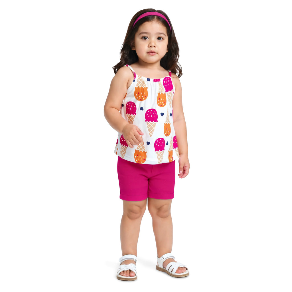 Conjunto Infantil Menina Blusa e Short Sorvete - Kyly