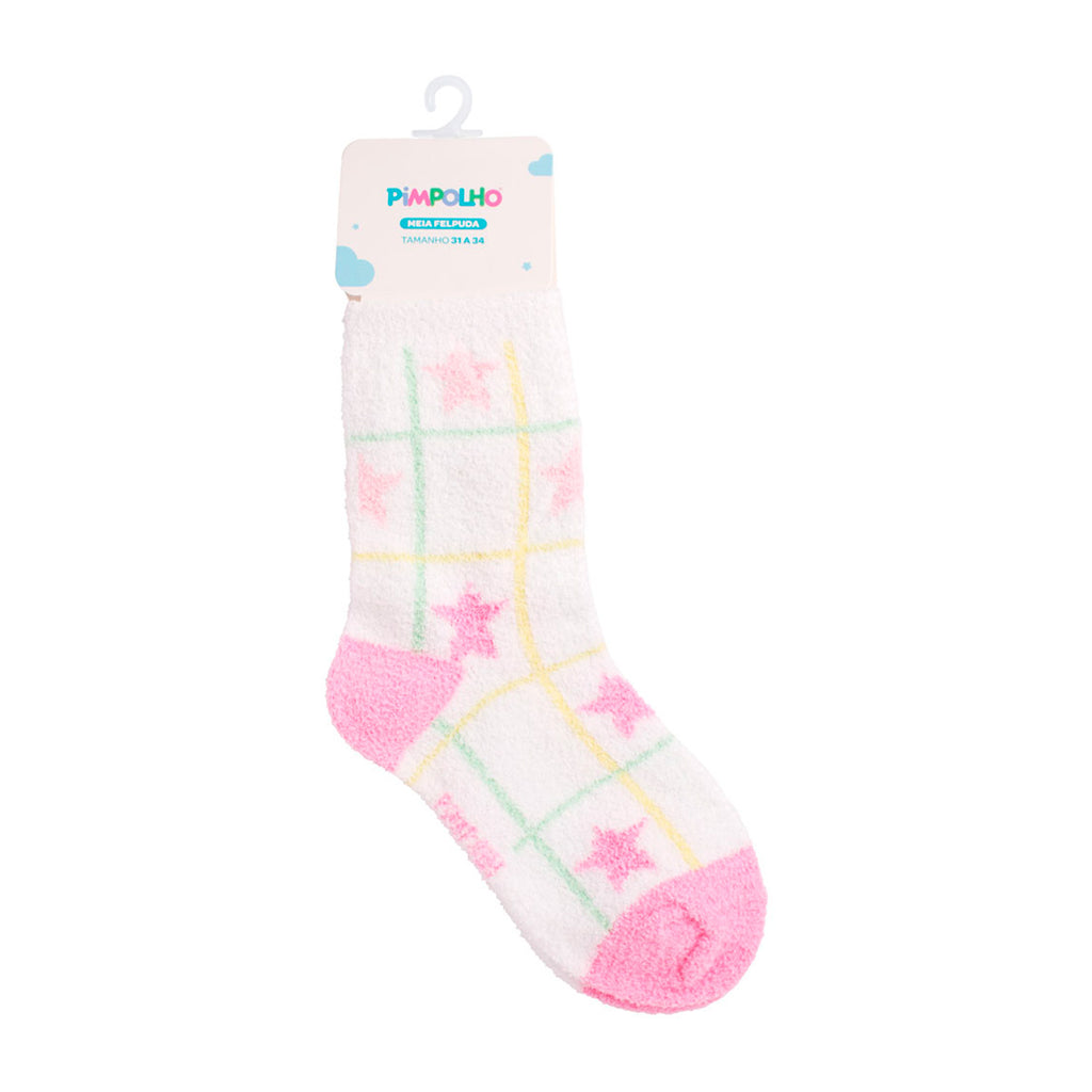 Meia Felpuda Infantil Menina 31-34 Estrelas - Pimpolho