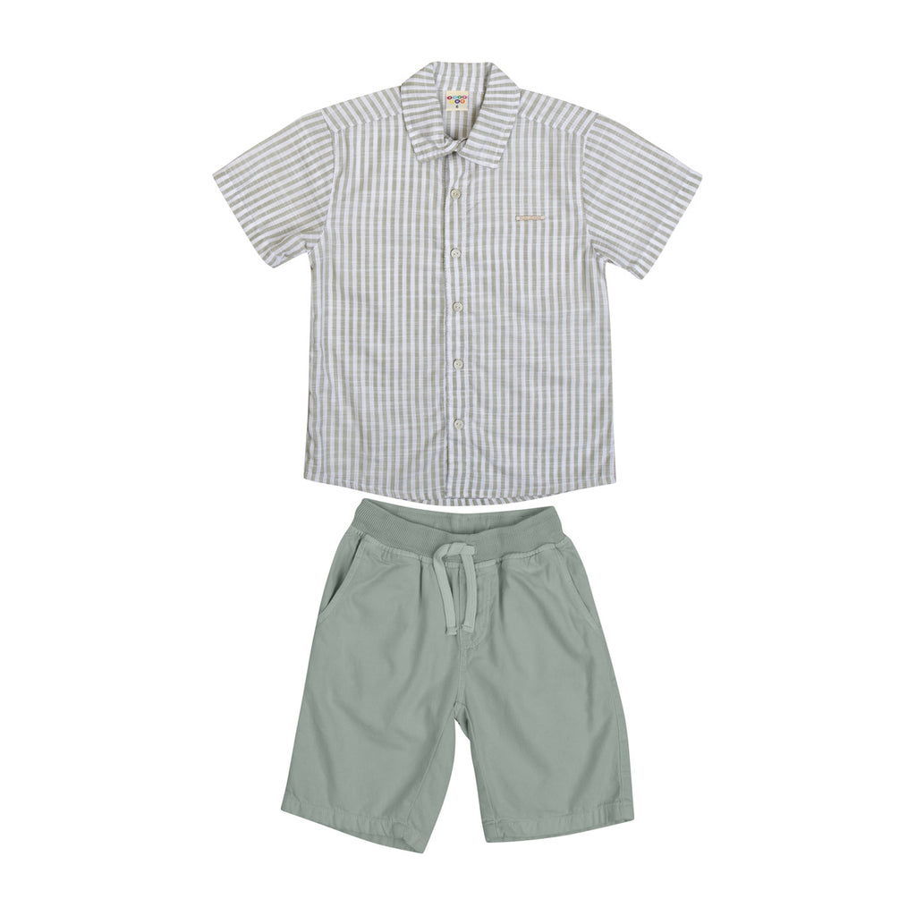 Conjunto Infantil Clean Camisa e Bermuda Sarja - Have Fun