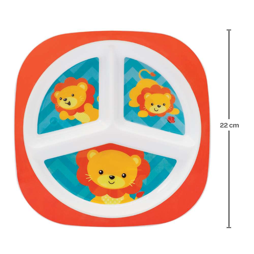 Prato Bebê Infantil Com Divisórias  Leão - Buba