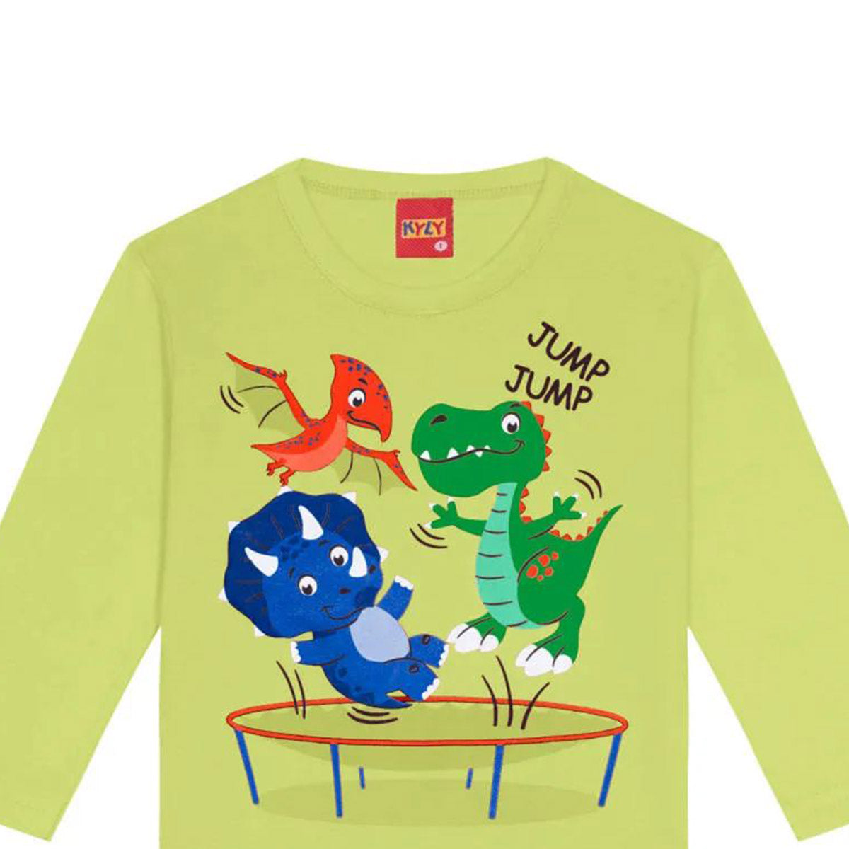 Camiseta Manga Longa Infantil Meia Malha Dinos - Kyly
