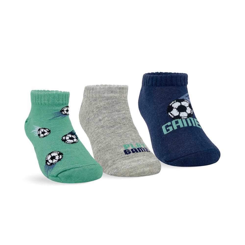Kit 3 Pares Meia Cano Curto Infantil Menino Futebol - Selene