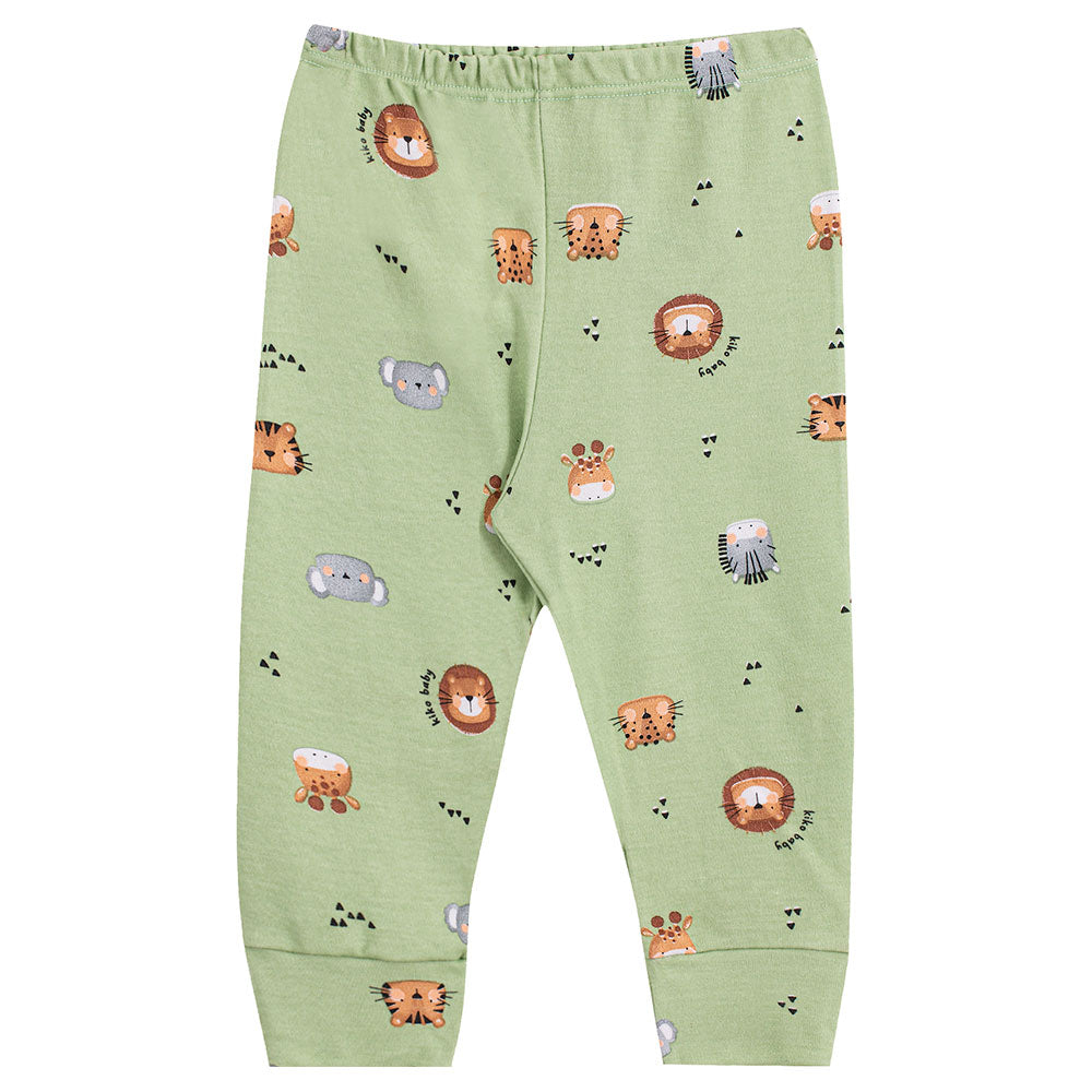 Calça Bebê Menino Vira Pé Suedine Amigos do Safári - Kiko Baby