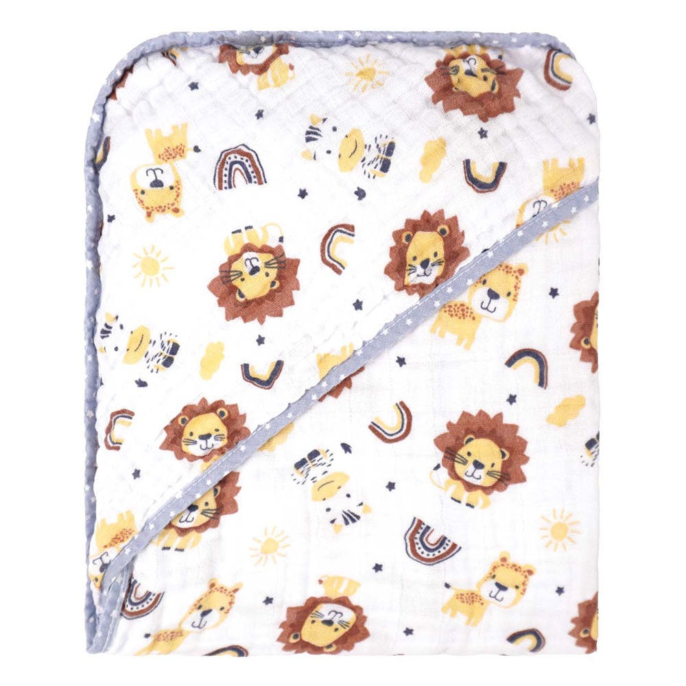 Toalha Soft Com Capuz 70cmX70cm Leão - Baby Joy