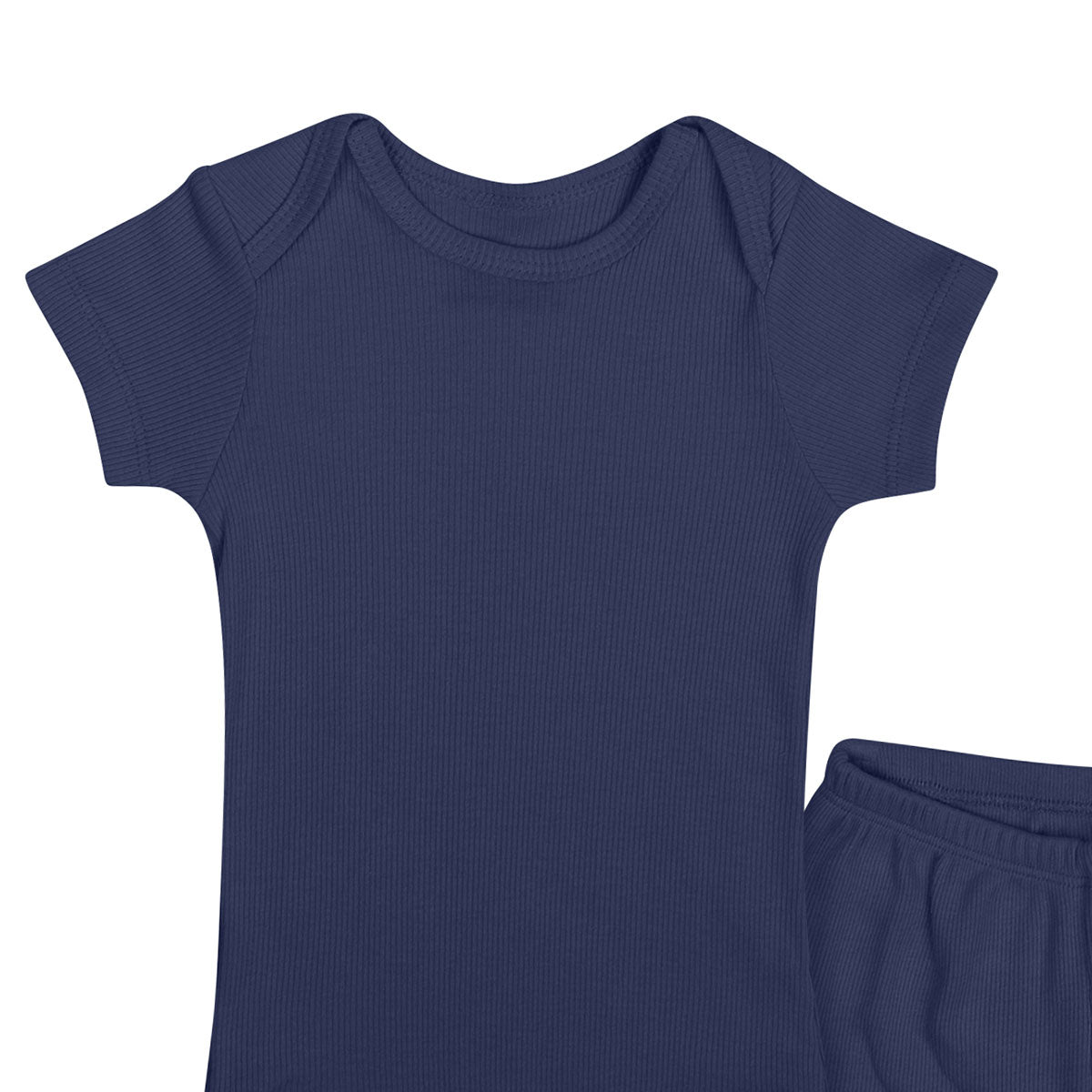 Conjunto Bebê Body e Short Básico Ribana Canelada - Have Fun