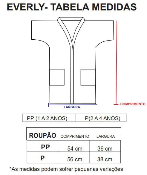 Roupão Bebê e Infantil Menina C/ Capuz Ursinho - Everly