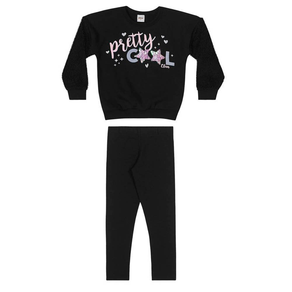 Conjunto Blusão em Moletom Peluciado e Pelo e Legging Molecotton - Elian