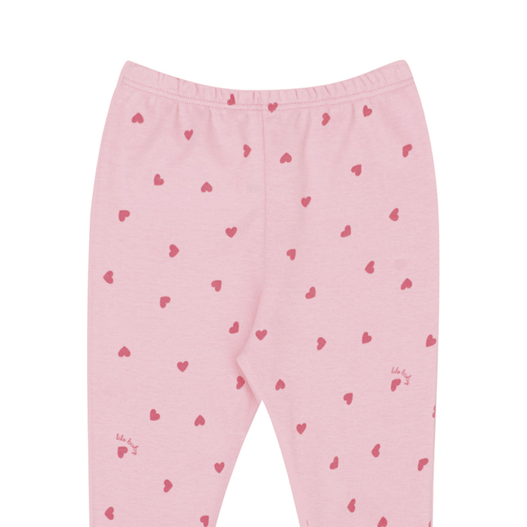 Calça Mijão Vira Pé Bebê Menina Suedine Coração - Kiko Baby