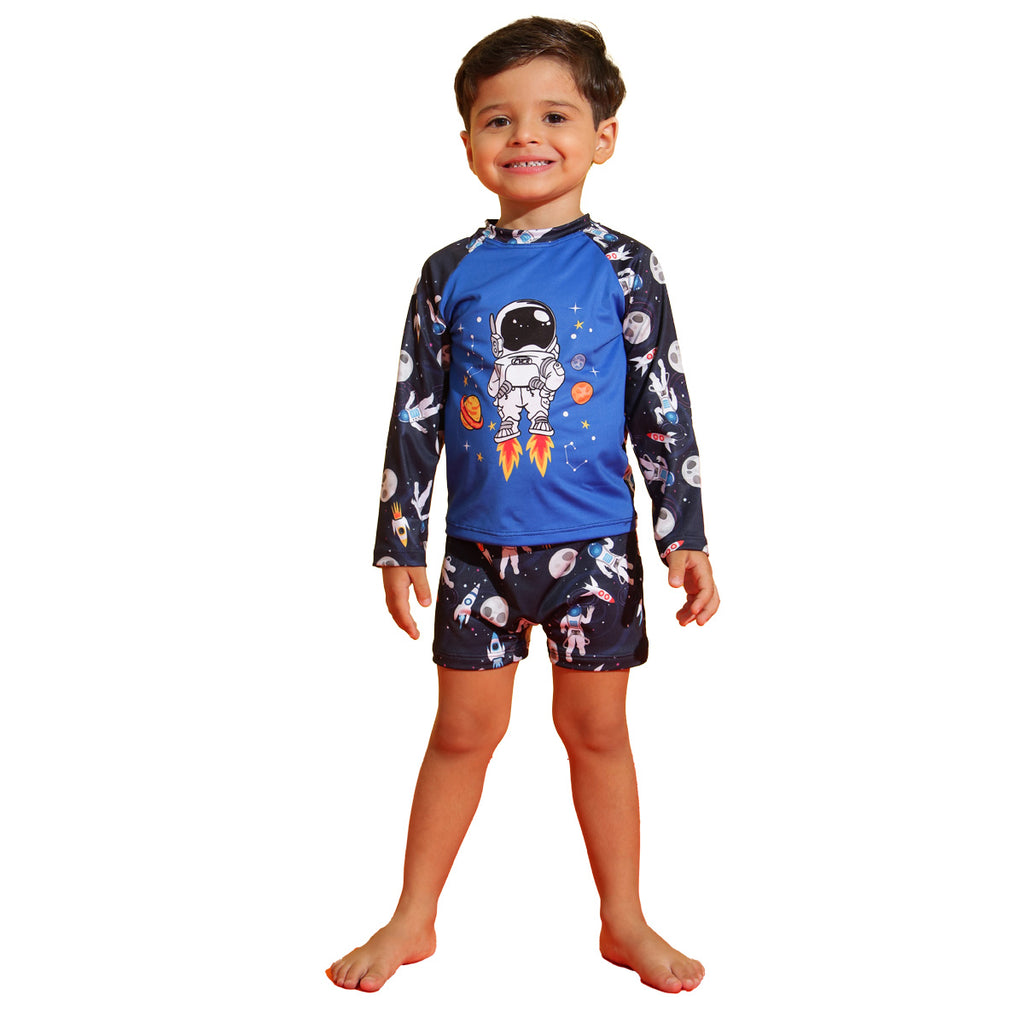 Conjunto Camiseta e Sunga Proteção UV 50+ Astronauta - Everly