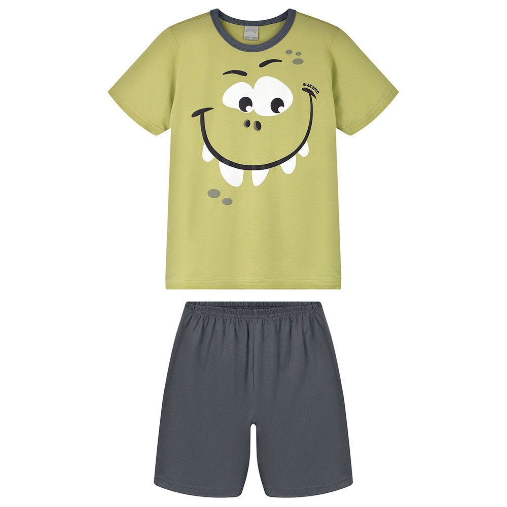 Pijama Infantil Menino Brilha no Escuro Monstrinho - Alakazoo