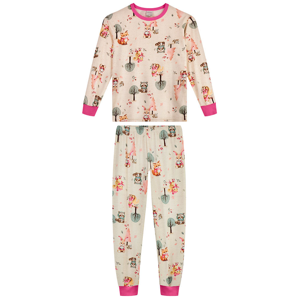Pijama Infantil Menina Malha Modelli Amigas - Alakazoo