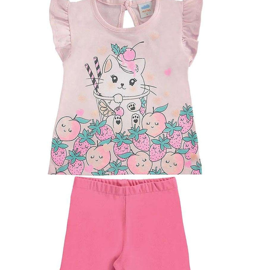 Conjunto Bebê Gatinho Estampado Rosa Soft - Marlan