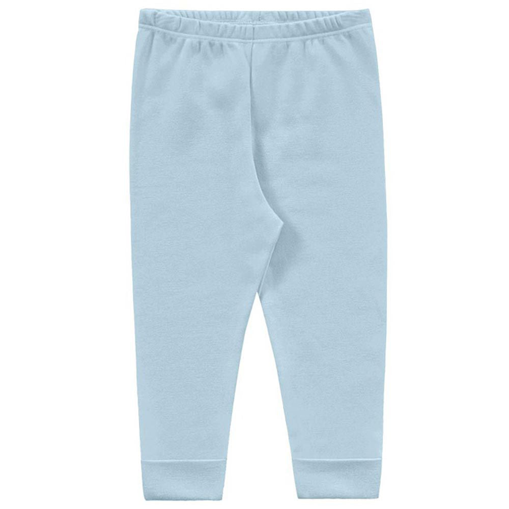 Calça Lisa Básica Punho Simples Bebê em Suedine Azul Bebê - Kiko Baby