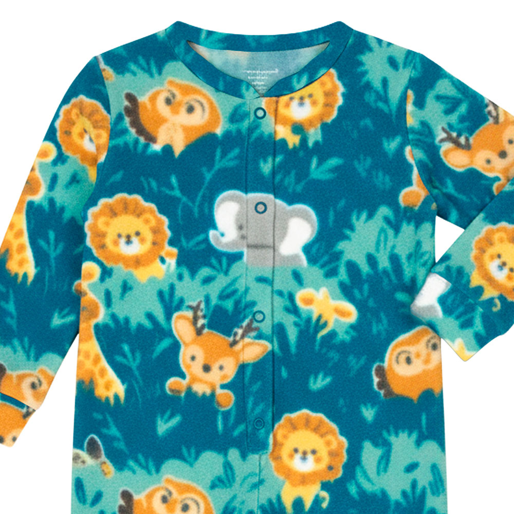 Macacão Soft Infantil Menino Azul Bichinhos - Have Fun