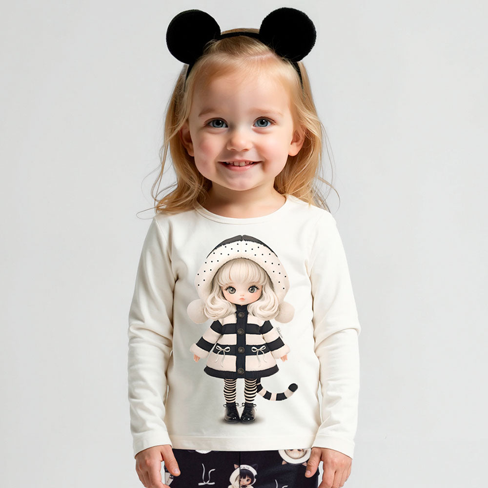 Blusa Infantil Menina Modelli Manga Longa Fashion - Alakazoo