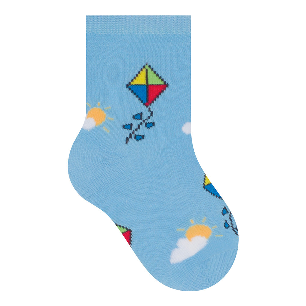 Kit 3 Pares Meia Cano Médio Bebê Menino Pipa - Selene