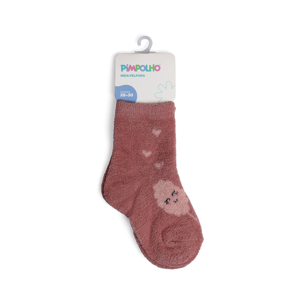 Meia Felpuda Infantil Menina 26-30 Algodão Doce - Pimpolho