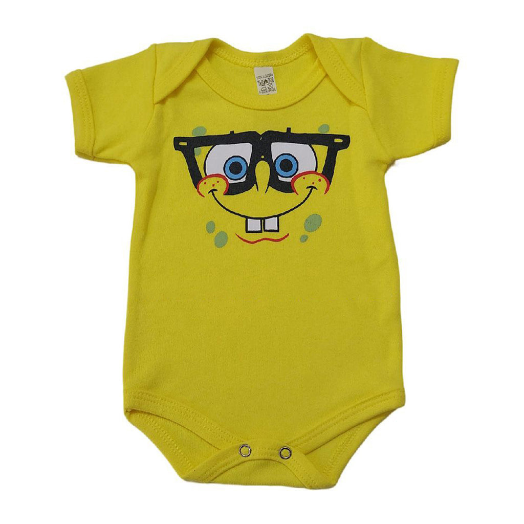 Body Manga Curta Bebê Unissex Bob Esponja