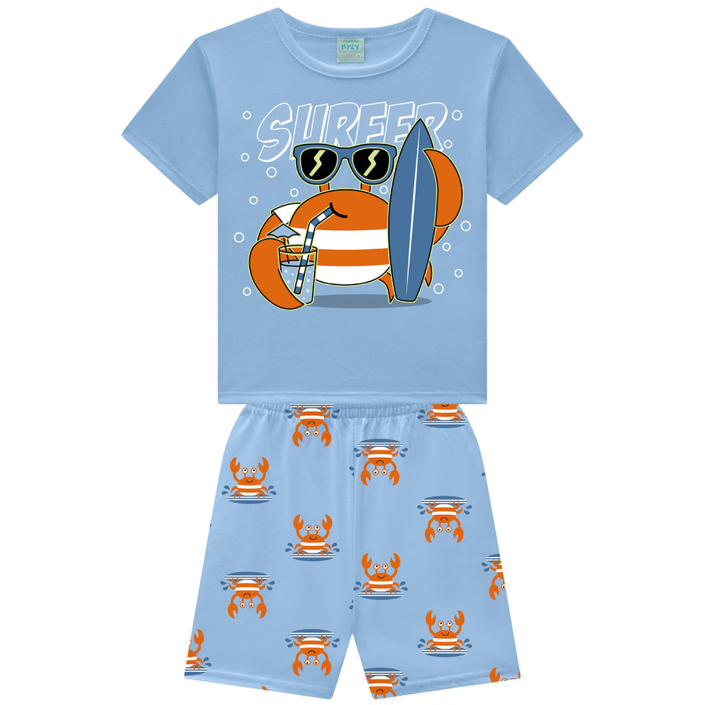 Pijama Infantil Menino Brilha no Escuro Caranguejo - Kyly