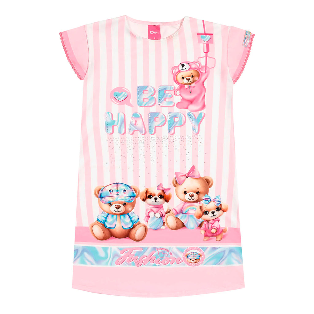 Vestido Infantil Be Happy Ursinhos - Cinti