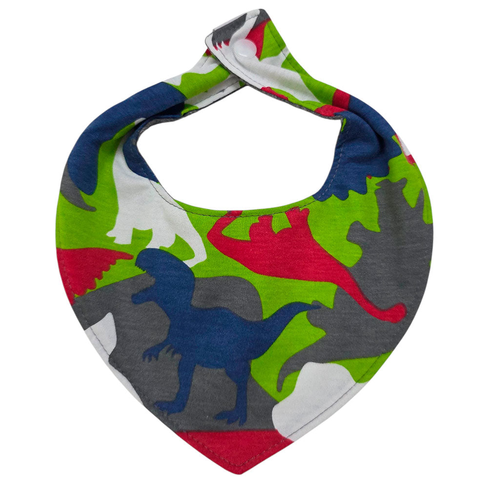 Babador Bandana Impermeável Bebê Dinos Coloridos