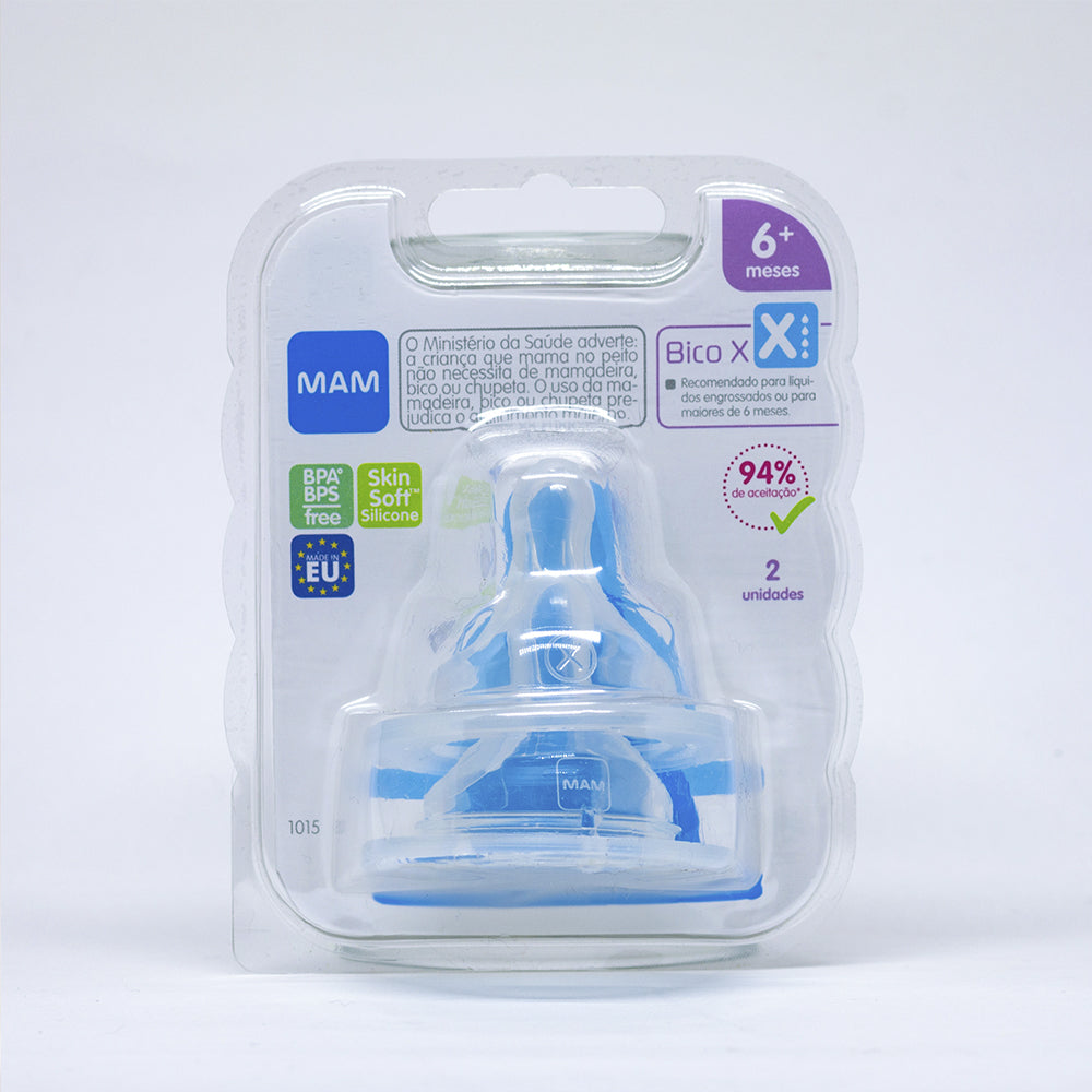 Bico Mamadeira X (Fluxo Super Rápido) 6+ Meses 2 Un - MAM