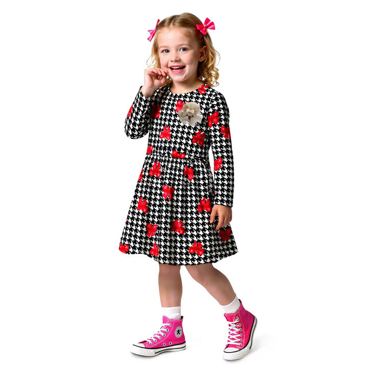 Vestido Infantil Molicotton Peluciado Laços - Kyly
