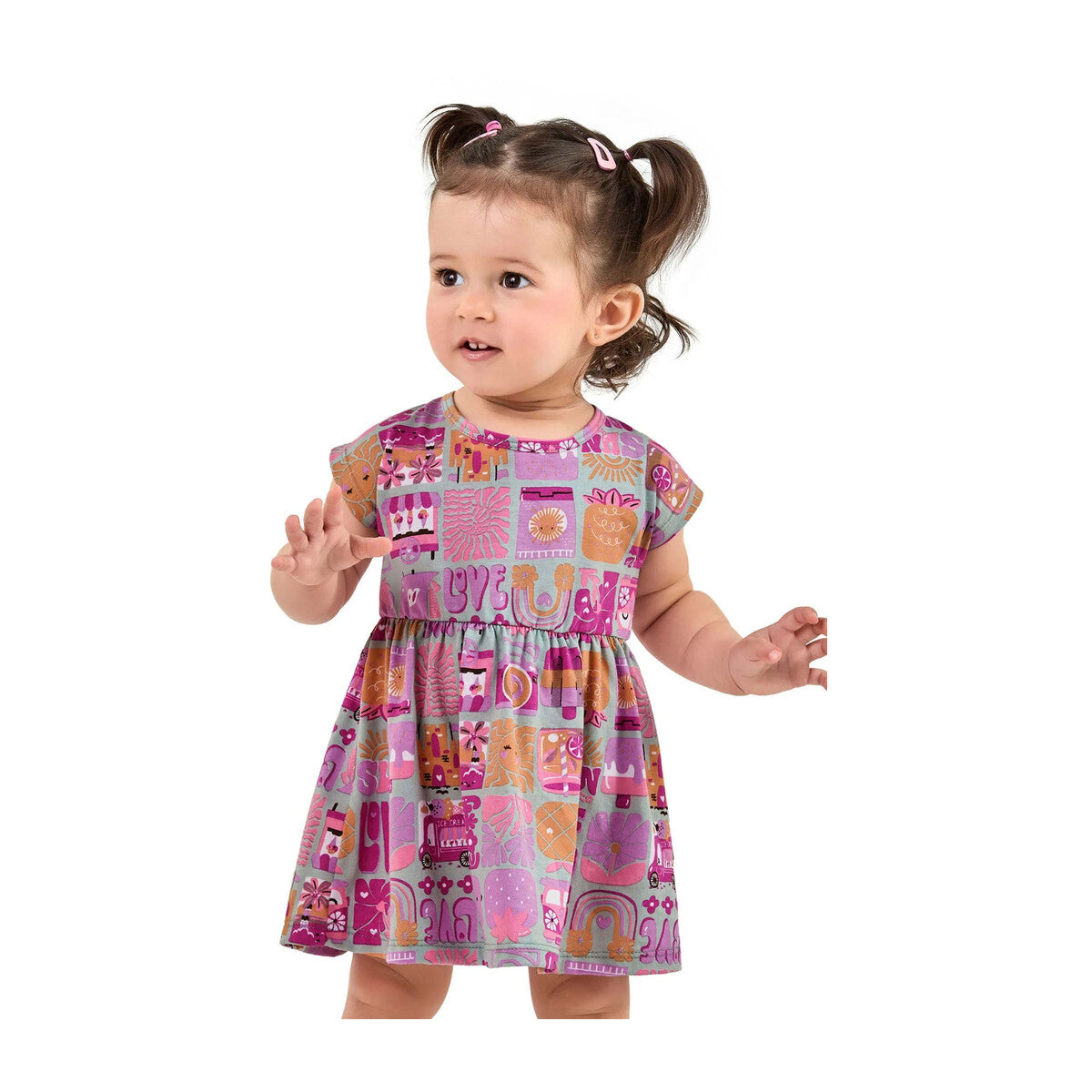 Vestido Bebê Menina Verão Estampado - Elian