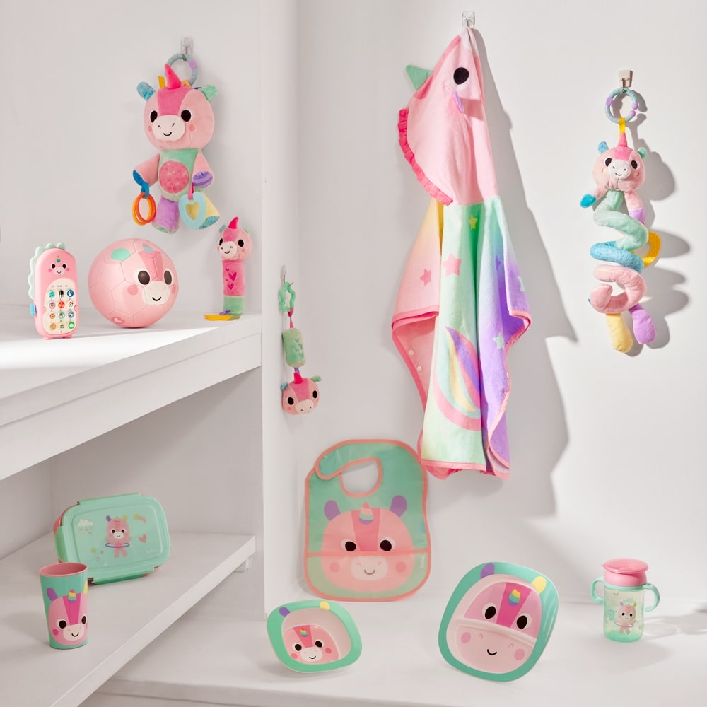 Kit Refeição Prato Raso, Bowl e Copo Buba Zoo Unicórnio - Buba