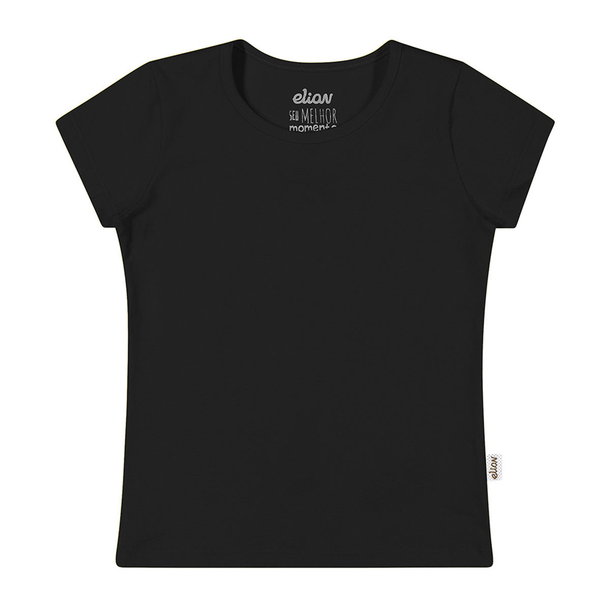 Blusa Infantil Menina Básica Lisa em Cotton Leve - Elian