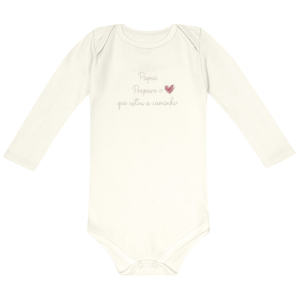Body Manga Longa Bebê Unissex Papai Estou a Caminho - Kiko Baby