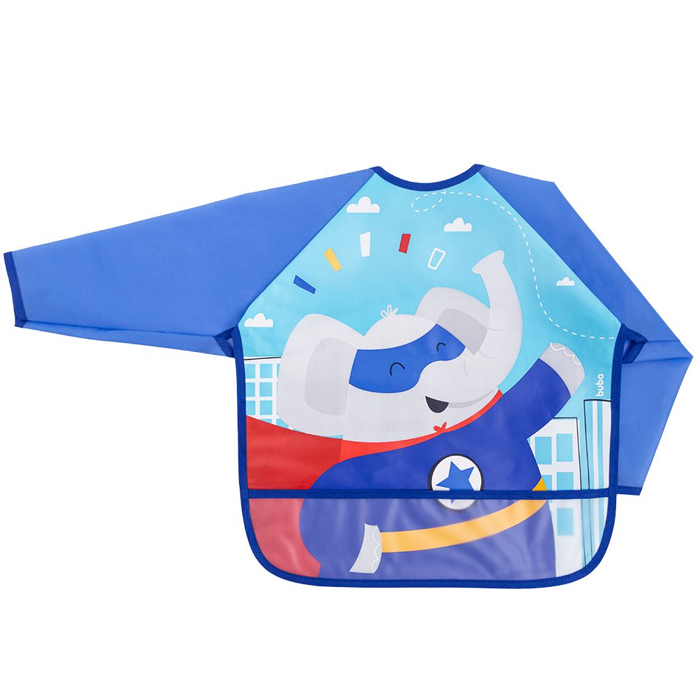Babador Com Manga Impermeável Para Alimentação Menino - Buba
