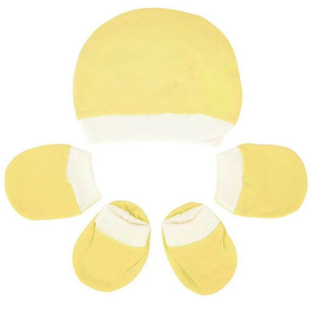 Kit Touca, Luva e Sapatinho Suedine Amarelo - Fofinho