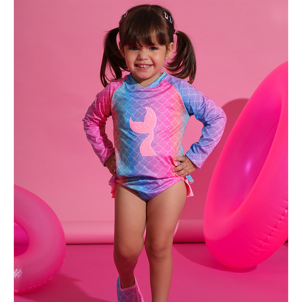 Conjunto Biquíni e Blusa Proteção UV 50+ Escamas - Everly