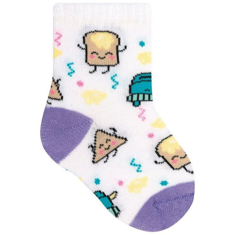 Meia Cano Médio Bebê Menina Pãezinhos - Selene