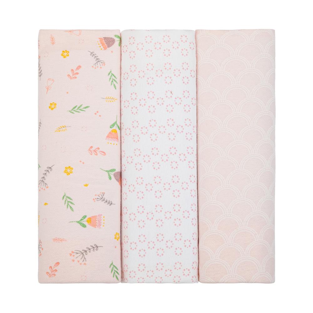 Cueiro Flanelado Estampado 1,0Mx80CM C/3 UN Tulipa - Papi