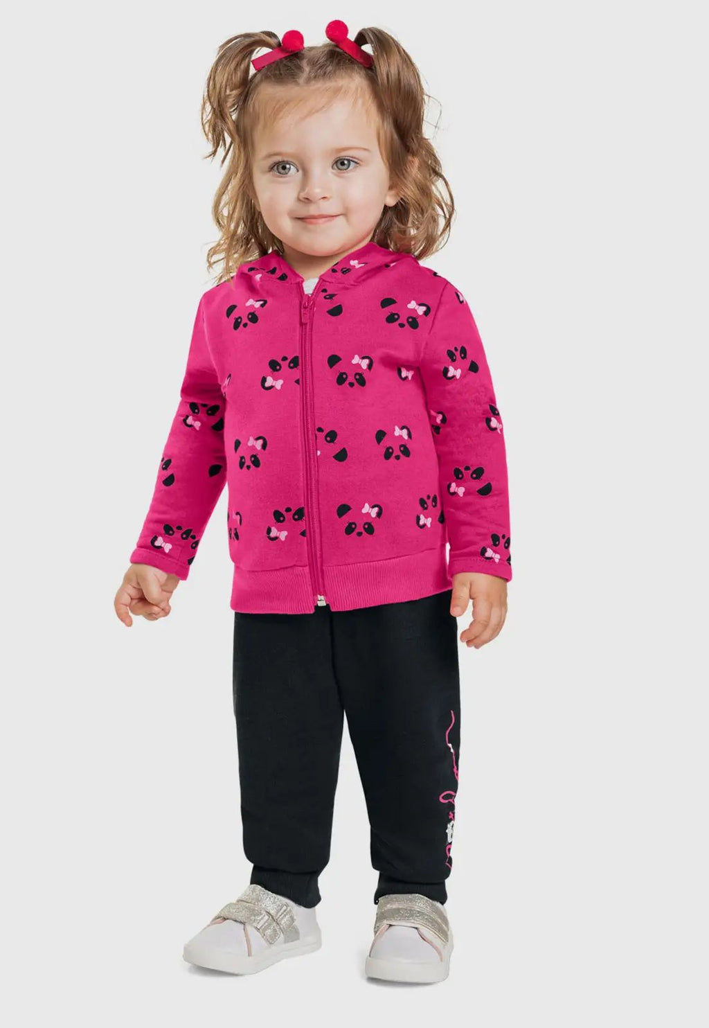 Conjunto Bebê Moletom Peluciado Jaqueta Panda e Calça - Kyly