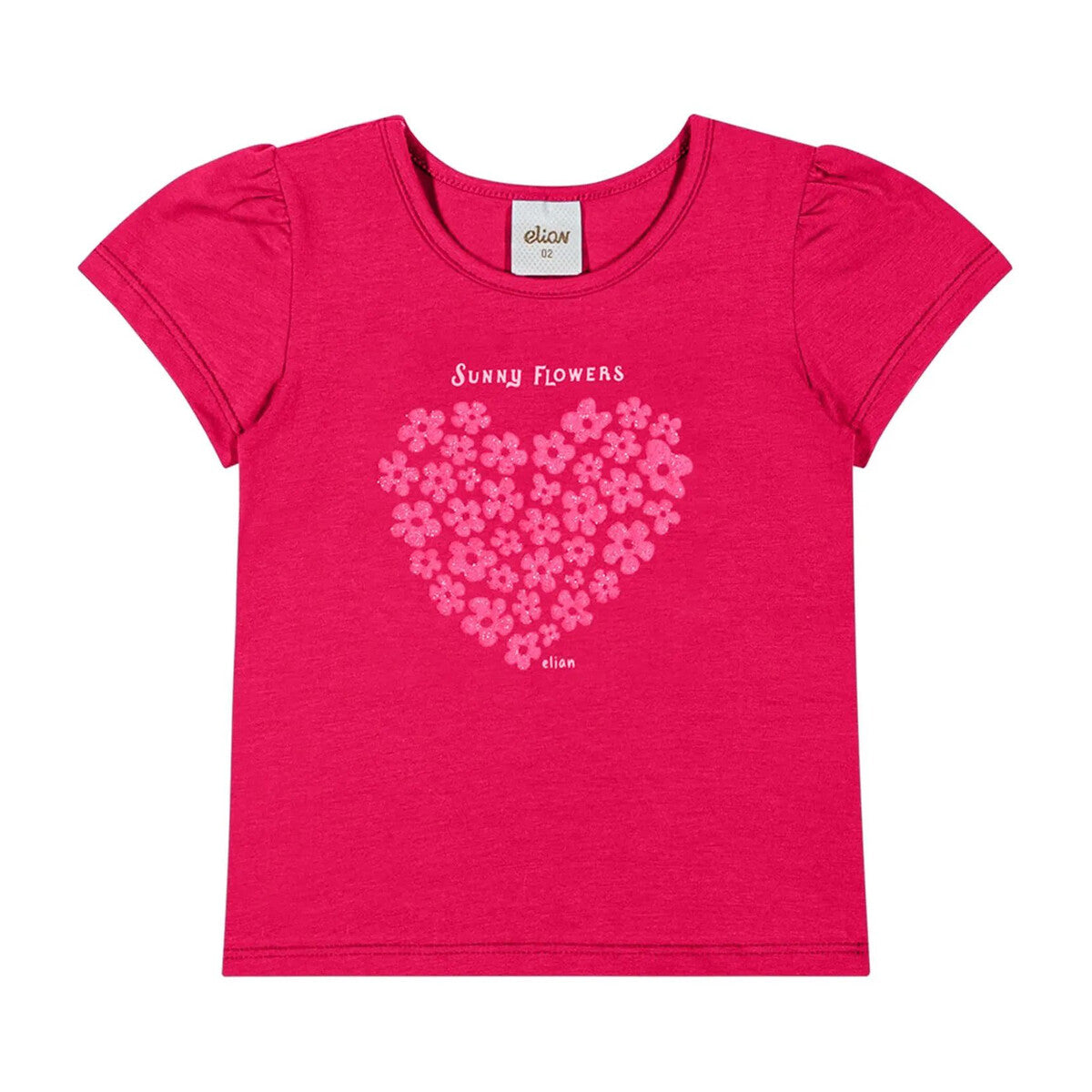 Blusa Infantil Menina Coração Floral - Elian