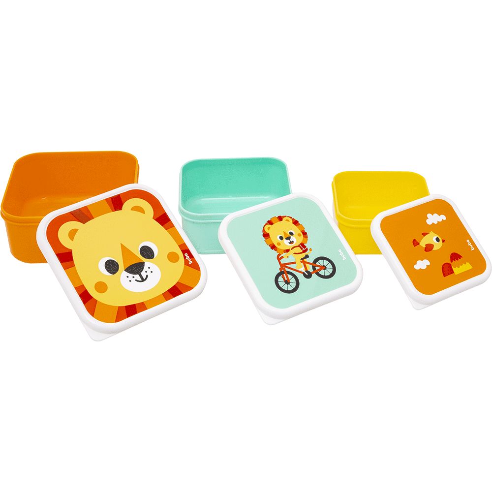 Kit 3 Potinhos Para Bebê Buba Zoo Leão - Buba