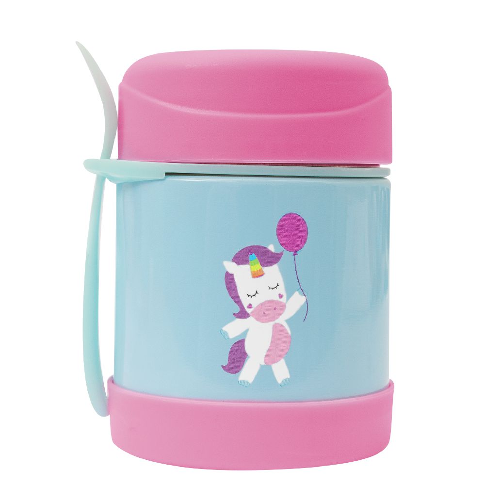 Pote Térmico Infantil Inox Com Garfo Animal Fun Unicórnio - Buba