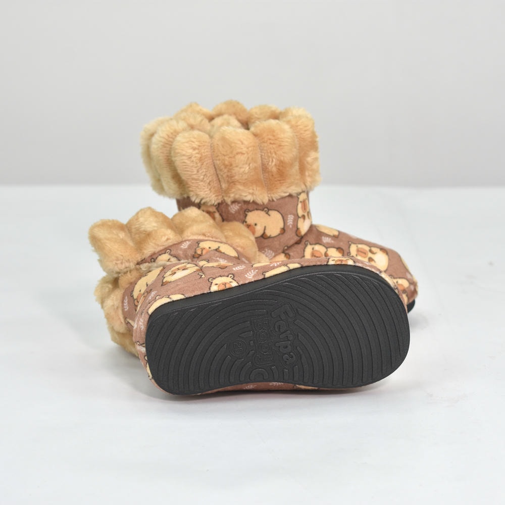 Pantufa Botinha Bebê Capivara Sola Emborrachada - Ferpa