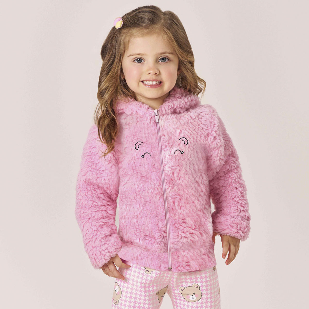 Conjunto Infantil Menina Pelo Sherpa e Molecotton - Kiko e Kika