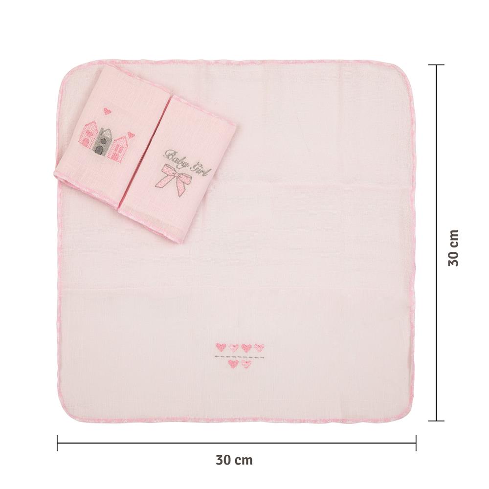 Pano de Boca Composê Bordado 38x38CM C/3 UN Casinha - Papi