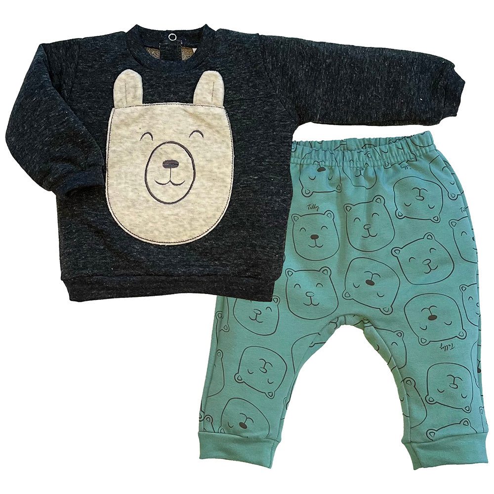 Conjunto Menino em Moletom Ursos - Tilly Baby