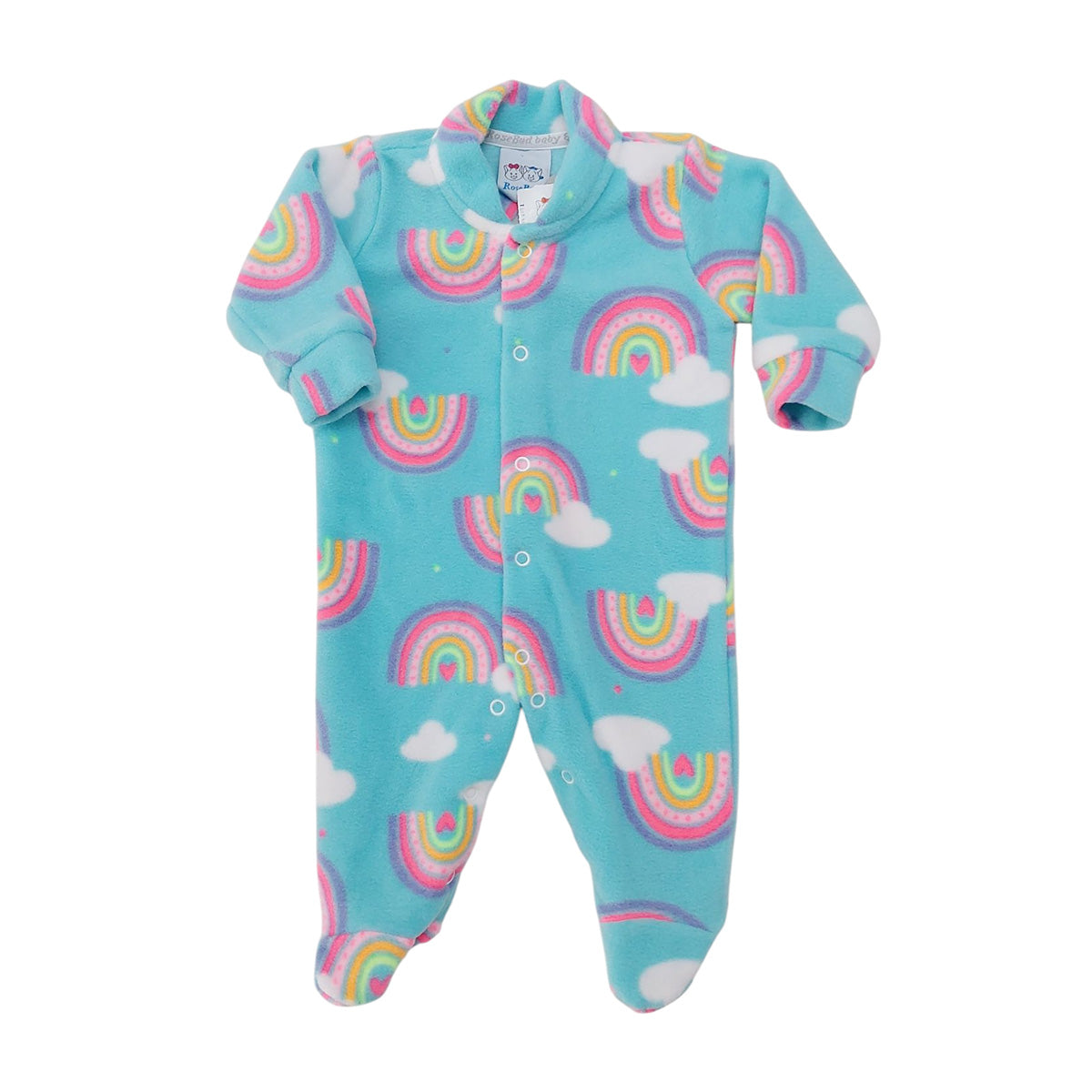 Macacão Soft Bebê Menina Arco-íris Coração - Rosebud