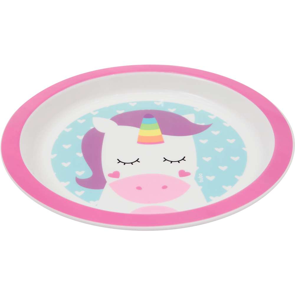 Prato Bebê Infantil Raso Animal Fun Unicórnio - Buba